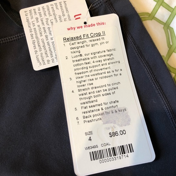 Lululemon Relaxed Fit Crop II Pants Sz 4 - Picture 5 of 6